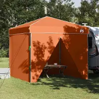 vidaXL Pavillon-Zelt Orange 250 x 250 x 227 / 236 / 245 cm Oxford Stoff