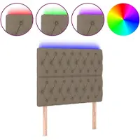 Syfax LED Kopfteil Taupe 100x7x118/128 cm Stoff