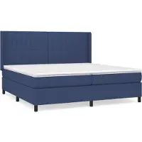 Syfax Boxspringbett mit Matratze Blau 200x200 cm Stoff