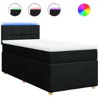 Syfax Boxspringbett mit Matratze Schwarz 100x200 cm Stoff
