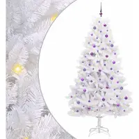 Syfax Künstlicher klappbarer Weihnachtsbaum Weiß 240 cm PVC und Stahl
