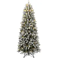 vidaXL “2026 Moderne“Künstlicher Weihnachtsbaum mit Schnee 300 LEDs 210 cm - Künstliche Weihnachtsbäume - Designermöbel 1229679