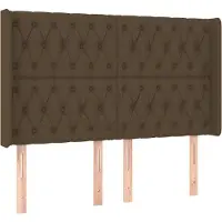 Syfax Kopfteil mit Ohren Dunkelbraun 163x16x118/128 cm Stoff