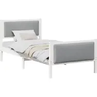 Syfax Bettrahmen mit Kopfteil Hellgrau 100 x 200 cm Stoff