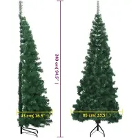 Syfax Künstlicher Eck-Weihnachtsbaum Grün 240 cm PVC