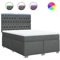 Syfax Boxspringbett mit Matratze Dunkelgrau 160x200 cm Stoff