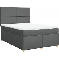 Syfax Boxspringbett mit Matratze Dunkelgrau 140x190 cm Stoff