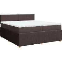 Syfax Boxspringbett mit Matratze Dunkelbraun 200x200 cm Stoff