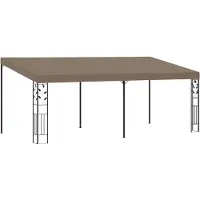 PUEAZU Wand-Pavillon 6x3x2,5 m Taupe - Pavillons & Partyzelte &11927