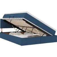 Syfax Aufbewahrungsbett mit Matratze Blau 140 x 200 cm Holzwerkstoff