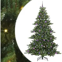 Syfax Künstlicher klappbarer Weihnachtsbaum Grün 210 cm PVC und Stahl