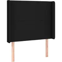 Syfax Kopfteil mit Ohren Schwarz 83x16x118/128 cm Stoff