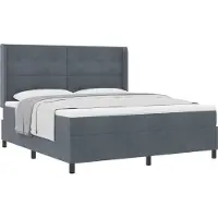 Syfax Boxspringbett mit Matratze Dunkelgrau 180 x 200 cm Samt