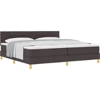 Syfax Boxspringbett mit Kissen Dunkelbraun 200 x 200 cm Stoff