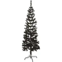 Prolenta Maison Exclusive - Schlanker Weihnachtsbaum Schwarz 150 cm
