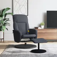 vidaXL Design Möbel Massagesessel mit Fußhocker Dunkelgrau Samt - 2024 Neu