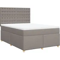 Syfax Boxspringbett mit Matratze Taupe 140x200 cm Stoff