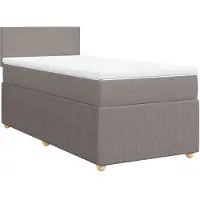 Syfax Boxspringbett mit Matratze Taupe 90x200 cm Stoff