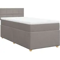 Syfax Boxspringbett mit Matratze Taupe 90x190 cm Stoff
