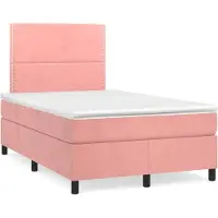Syfax Boxspringbett mit Matratze Rosa 120x200 cm Samt