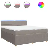 Syfax Boxspringbett mit Matratze Taupe 200x200 cm Stoff