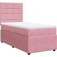Syfax Boxspringbett mit Matratze Rosa 80x200 cm Samt