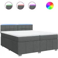 Syfax Boxspringbett mit Matratze Dunkelgrau 200x200 cm Stoff