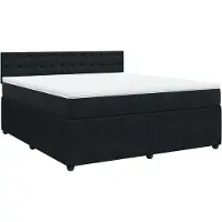 Syfax Boxspringbett mit Matratze Schwarz 180x200 cm Samt