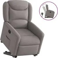 Syfax Relaxsessel mit Aufstehhilfe Taupe Stoff