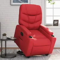 Prolenta Maison Exclusive - Relaxsessel mit Aufstehhilfe Rot Kunstleder