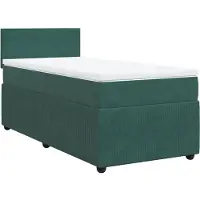 Syfax Boxspringbett mit Matratze Dunkelgrün 100x200 cm Samt
