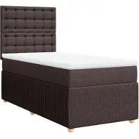 Syfax Boxspringbett mit Matratze Dunkelbraun 90x190 cm Stoff