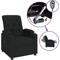 Syfax Relaxsessel Elektrisch Schwarz Stoff