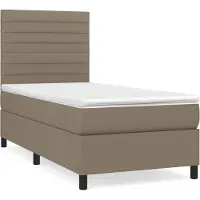 Syfax Boxspringbett mit Matratze Taupe 80x200 cm Stoff