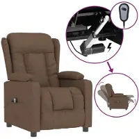 Syfax Relaxsessel Elektrisch Braun Stoff