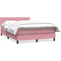 Syfax Boxspringbett mit Matratze Rosa 160x210 cm Samt