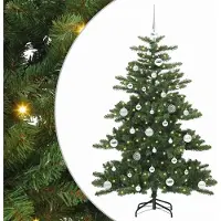 Syfax Künstlicher klappbarer Weihnachtsbaum Grün 150 cm PVC und Stahl
