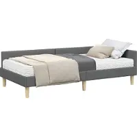 Syfax Eckbettgestell mit Matratze mit Matratze 2 pcs Grau Stoff