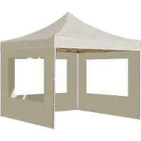 Syfax Profi-Partyzelt Faltbar mit Wänden Aluminium 3x3 m Creme