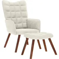 Syfax Relaxsessel mit Hocker Creme Samt