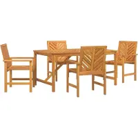 vidaXL Garten Essgruppe 5 Stk. Braun Massivholz Akazie