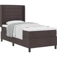 Syfax Boxspringbett mit Matratze Dunkelbraun 200 x 80 cm Stoff