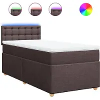 Syfax Boxspringbett mit Matratze Dunkelbraun 90x200 cm Stoff