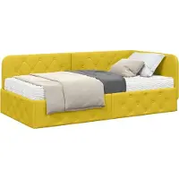 Syfax Eckbettgestell Gelb 90 x 190 cm Samt
