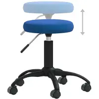 Syfax Blauer Samt Bürostuhl, drehbar, mit Rollen, höhenverstellbar (42-54 cm), 31 cm Durchmesser