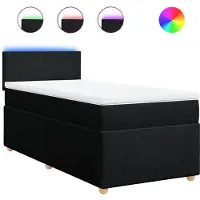 Syfax Boxspringbett mit Matratze Schwarz 90x200 cm Stoff