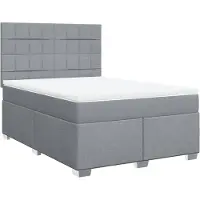 Syfax Boxspringbett mit Matratze Hellgrau 140x190 cm Stoff