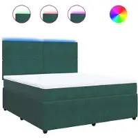 Syfax Boxspringbett mit Matratze Dunkelgrün 180x200 cm Samt