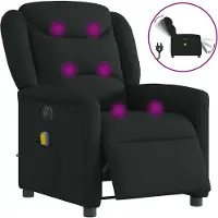 Syfax Massagesessel Elektrisch Schwarz Stoff