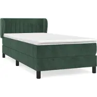 Syfax Boxspringbett mit Matratze Dunkelgrün 100x200 cm Samt